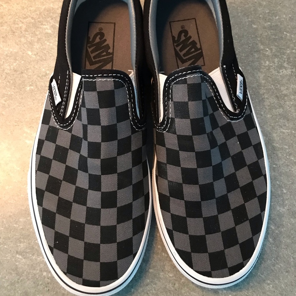 Van Slides black & gray checkered